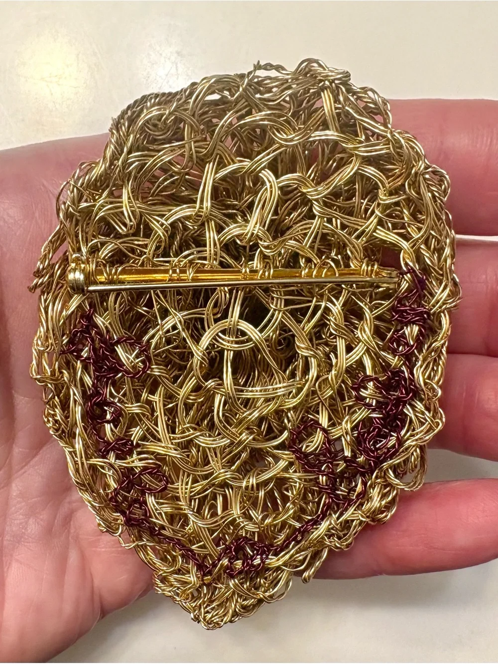 Vintage 10K Yellow Gold Wire Wrapped Lion Brooch Pin Heavy 47.78g Estate Fine